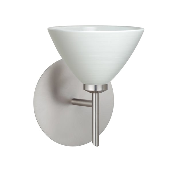 Besa Lighting Domi Mini Sconce, Chalk, Satin Nickel Finish, 1x5W LED 1SW-1743KR-LED-SN - main